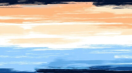 Abstract Brush Strokes: A Serene Blend of Peach, White, and Blue Hues