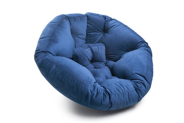 new soft color enjoyable and adjustable colorful beanbag chair. Comfortable indoor or outdoor contemporary furniture. Studio shot isolated on a white background