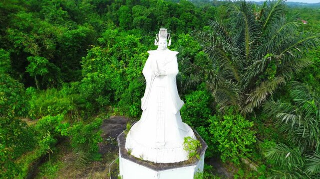 a 4k footage of nan shi zu temple with Tian Shang Sheng Mu in Samarinda, east borneo