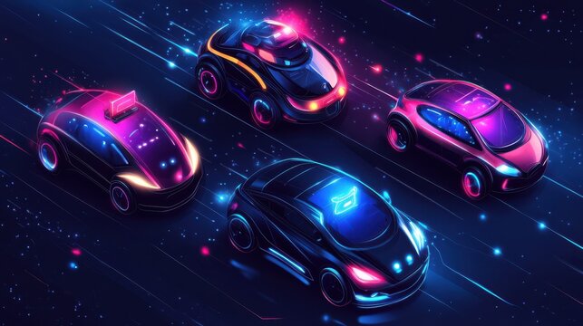 Driverless transport legislation abstract concept vector illustration set. Artificial intelligence regulations, autonomous taxi driving, AI development, future transport system abstract metaphor.