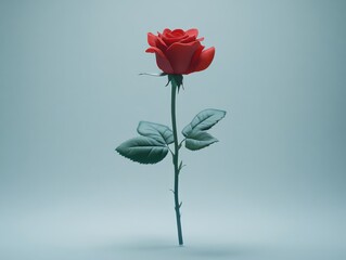 Obraz premium A single red rose symbolizing celebration and tradition on a solid white background