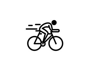 Fototapeta premium silhouette of a person riding a bike logo vector illustration.