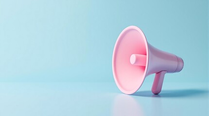 3D megaphone in pastel hues on clean background symbolizing marketing announcements and modern communication strategies