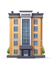 Naklejka premium flat public building icon. Administrative city building isolated on white background