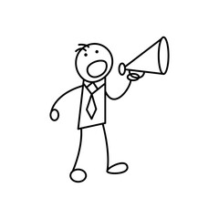 man screaming with a megaphone