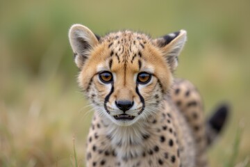 Curious Cheetah Cub in Its Natural Habitat