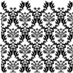 Seamless Damask Pattern in Classic Ornamental Style for Wallpapers Textiles and Decorative Projects with Elegant Artistic Details