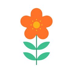 orange flower geometric element