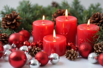 Cozy Christmas Candles and Decorations