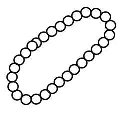 Cute cartoon hand drawn vector  pearl necklace coloring page.