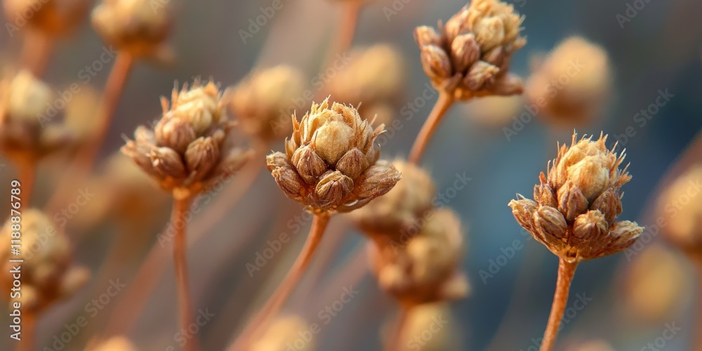 Aufkleber closeup shot capturing the intricate details of aeschynomene americana weed, showcasing its unique c