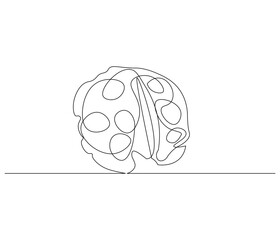 One continuous line drawing of human brain. Single line of human brain vector illustration