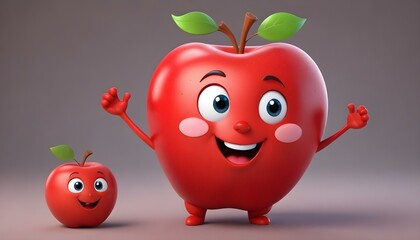A Delightful,Happy  Cheerful Apple Characters