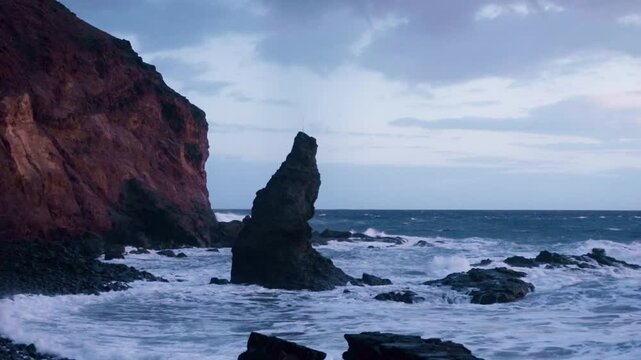 Scenic coastal trail along La Gomera's rugged northern coastline near Agulo, showcasing the island's wild beauty.