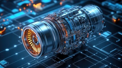 A vibrant diagram showing how jet engine diagnostics tools function during testing