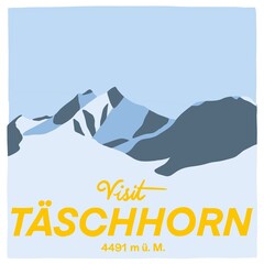 Visit Täschhorn - 4491 m ü. M. - 4000er der Schweizer Alpen, handgezeichnet