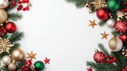 Festive Christmas Ornament Border: A Holiday Background