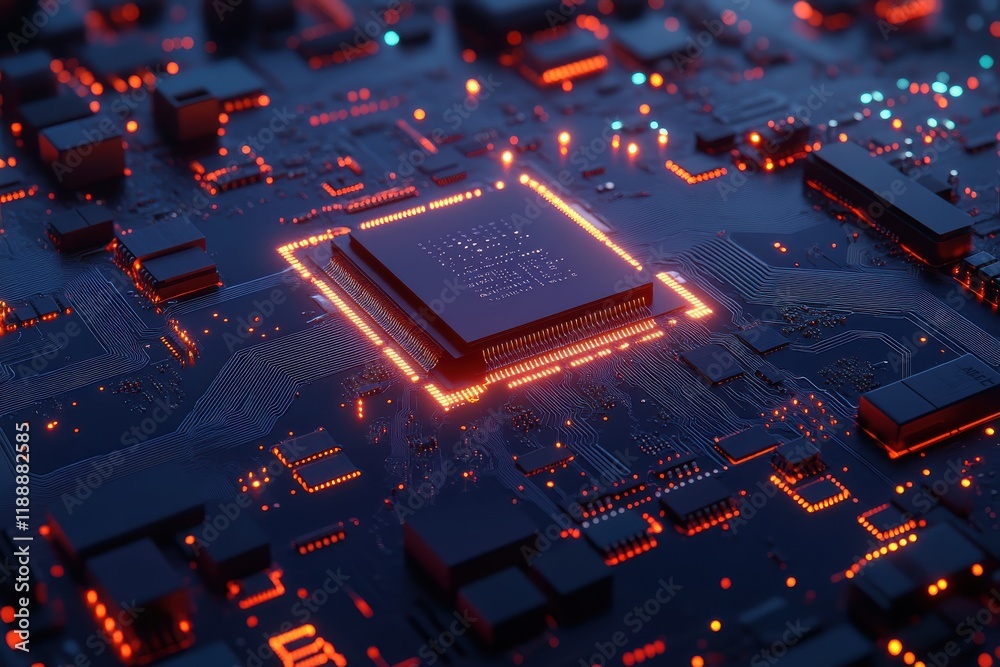 Poster modern circuit board artwork showcasing dynamic wave patterns for technology enthusiasts and digital