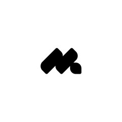Abstract M symbol logo, simple M monogram design