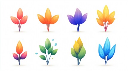 Colorful Set of Ten School Bags for Students in Various Designs