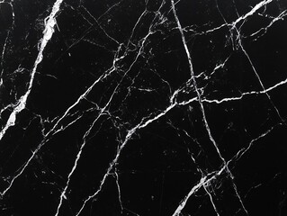 Elegant Black Marble Texture White Veins Modern Design Background