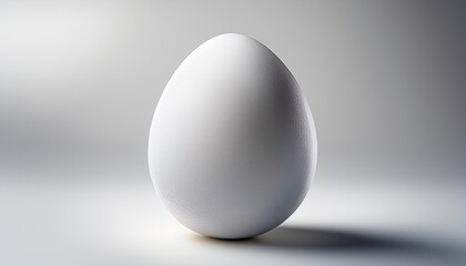 a white egg is sitting on a white historical past the egg is spherical and easy with no seen cracks or blemishes the egg appears to be a simple regular item