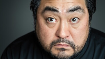 Obraz premium Close-up of an East Asian man excited about frozen food's convenience and variety