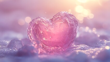 Fototapeta premium Heart-Shaped Ice Cube