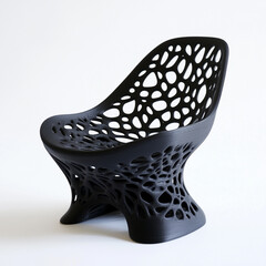 Sedia di design con buchi. con sfondo bianco.