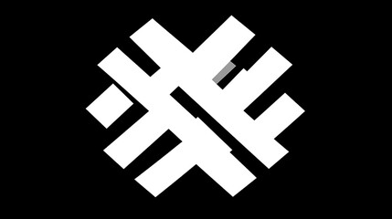 Obraz premium Abstract White Geometric Design on Black Background