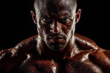 Intense athlete showcasing determination and focus