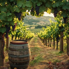 Harvesting grapes in a vineyard napa valley photography scenic aerial view agriculture
