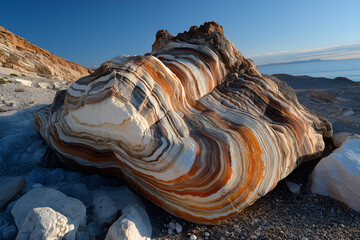 Prismatic Rainbow Desert Rock Formation