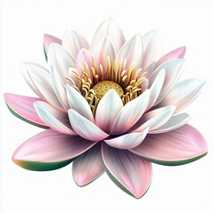 Tranquil Water Lily Paradise on Pristine White bud leaf pond calm lush flora    