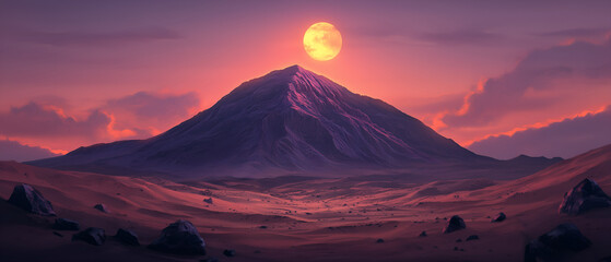 Martian Sunset Over Olympus Mons