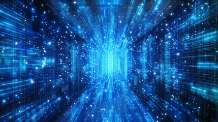 Fototapeta premium Blue tech finance background abstract pixel element network. Abstract business tech science background