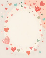 minimalist valentine background with heart colorful