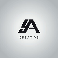 YA A Y modern creative alphabet company logo design vector icon template.