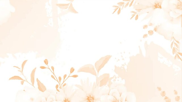 sepia floral frame animation flowers 2d animated paper note, black and white intro design template introduction antique classic old fashioned banner card mother day vector illustration graphic design