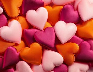 Obraz premium pink and orange hearts background