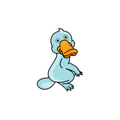 cartoon logo, platypus, blue and white combination.