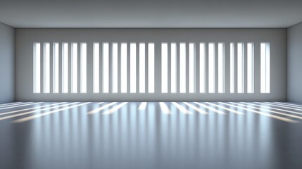 Obraz premium Minimalist Room with Bright Windows and Sunlight