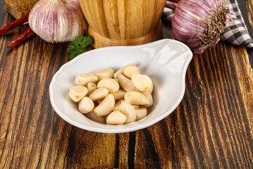 Tasty aroma marinated garlic cloves