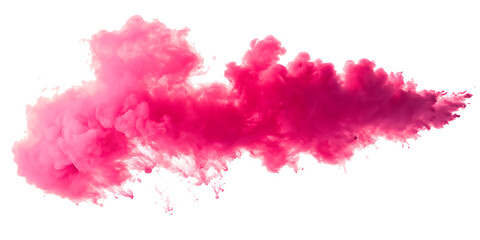 Obraz premium pink smoke paint explosion powder splash isolated on white background PNG.AI GENERATED