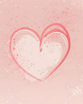 valentine background minimalist spidol painting heart shape