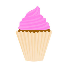 cupcake with pink icing, strawberry cupcake