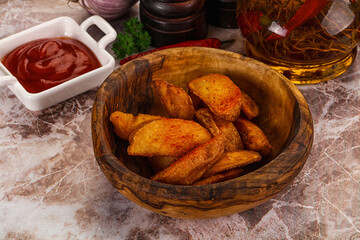 Fried rustic golden Idaho potato