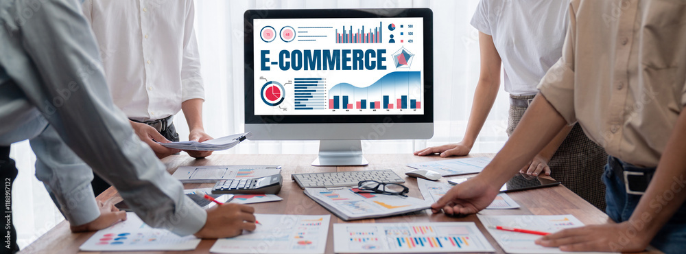 Poster e-commerce data software provide brisk dashboard for sale analysis to the online retail business