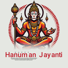 Indian Spiritual God Hanuman Jayanti Bajrang Bali Celebration Social Media Post Template