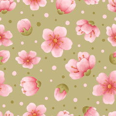 Lovely and Beautiful Spring Flowers Pattern for Fabric, Wallpaper, and More